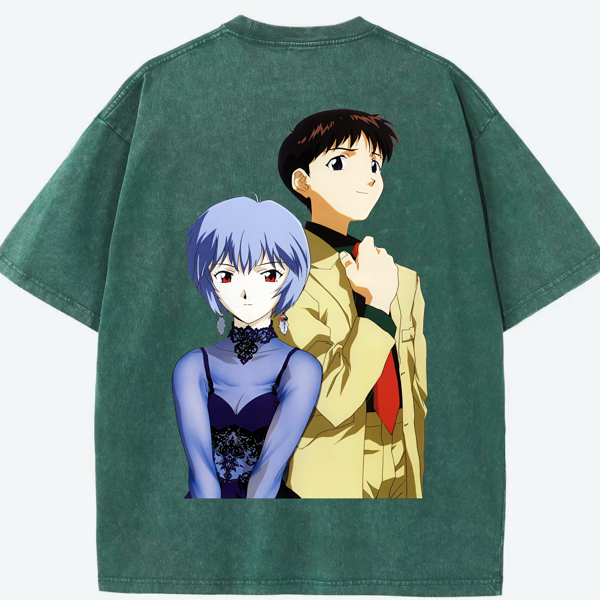 （画像用） EVA 新世紀エヴァンゲリオン 綿100% ヴィンテージ風 半袖Tシャツ（背面プリント）